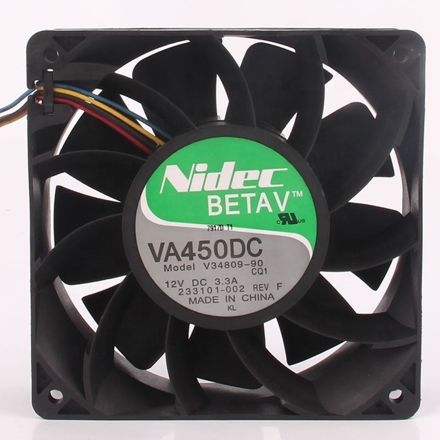 New Nidec 24V 48V DC 12V 3.3A EC AC 12038 120X120X38MM 12CM High Airflow Super Powerful Server Four-wire V34809-90 Cooling Fan