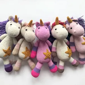Juguetes Para bebés recién nacidos, unicornio de punto personalizado, de colores