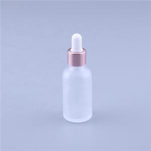 Botella de Vidrio Esmerilado con Gotero para Aceite Esencial de 5ml, 10ml, 15ml, 20ml, 30ml, 50ml, 100ml con Tapa Gotero y Anillo Dorado Rosa - Product Image 5