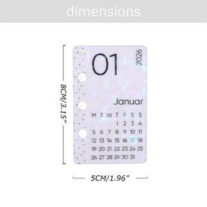 الأكثر مبيعًا في Yihe باللغة الألمانية A6 لوحة عدادات بلاستيكية لملصقات الميزانية بثلاثة فتحات مع 12 شهرًا كإدراج أوراق سائبة - Product Image 3