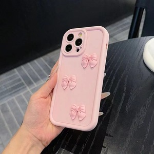 Custodia per iPhone 13 <span class=keywords><strong>Pro</strong></span> per Ragazze, Colore Rosa, Cartone Animato 3D con Fiocco, Custodie per iPhone 15 16 17, Carina Rosa con Fiocco - Product Image 5