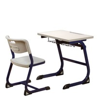 Ensemble table et chaise d'école moderne et minimaliste en ABS, confortable et réglable en hauteur, pour élèves du primaire/secondaire, usage individuel