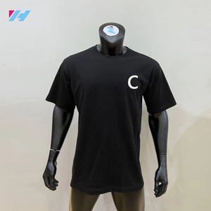 เสื้อยืดโอเวอร์ไซส์สั่งทำขายส่ง เนื้อผ้าหนา คอกลม วินเทจ ผสมอีลาสเทน สีดำล้วน สำหรับผู้ชาย - Product Image 3