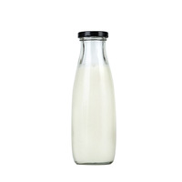 Bocaux à yaourt de 17 oz avec couvercles, bouteilles en verre résistantes à la chaleur, bouteilles personnalisables pour pouding et lait à usage commercial