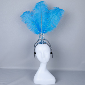 Tocado de plumas para disfraz de <span class=keywords><strong>Samba</strong></span>, Carnaval, fiesta de Halloween, <span class=keywords><strong>Bar</strong></span>, actuación, corona de Ballet, mascarada, baile, alas, desfile - Product Image 3