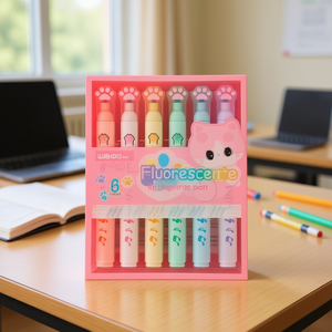 Cat Paw Highlighter 6 Colors Fluorescent For School Office Use - Product Image 2