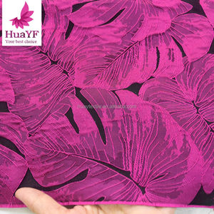 フシアピンク100% ポリエステル花柄ジャカードドレスブロケードジャカード服生地WP0941 - Product Image 2