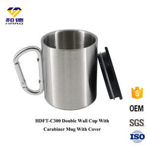 Taza de Viaje de <span class=keywords><strong>Acero</strong></span> <span class=keywords><strong>Inoxidable</strong></span> de Doble Pared con Mosquetón para Agua, Té y Café - Product Image 4