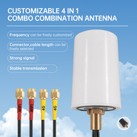 Antenne combinée extérieure omnidirectionnelle 4-en-1 étanche à fixation par vis pour armoire, active GPS + GSM + Wi-Fi + 4G LTE 5G