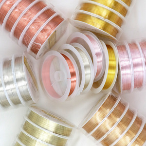 Fil de cuivre pour la fabrication de bijoux, argent, or 18 carats, or rose, cuivre, or clair, or KC, fil de perlage DIY fait main, vente en gros - Product Image 1