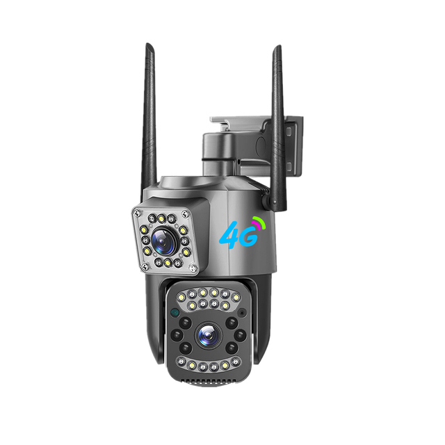 V380 Dual Lens and 2 Screens 4G Camera Sim Card PTZ Camera Night Vision Cloud Storage Network Camera