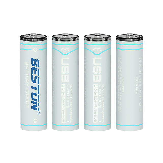 2024 Best Seller 4 Cells BESTON 1.5V USB AA Li-ion Battery 2200mWh Type-C Li-ion Battery for Toys New Style PP Box with Cable