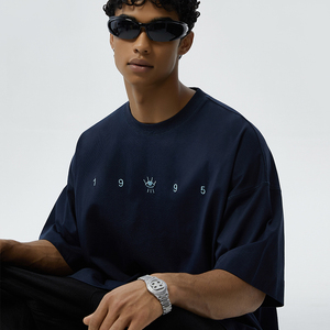 Camiseta de <span class=keywords><strong>talla</strong></span> <span class=keywords><strong>grande</strong></span> personalizada con estampado de logotipo, camiseta de <span class=keywords><strong>talla</strong></span> <span class=keywords><strong>grande</strong></span>, <span class=keywords><strong>camisetas</strong></span> grandes y altas, camiseta negra holgada para <span class=keywords><strong>hombre</strong></span> de algodón - Product Image 5