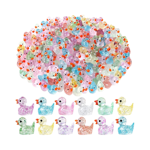DULEFUN 100 pz Mini papere in resina glitterata piccoli animali <span class=keywords><strong>colorati</strong></span> per la casa delle bambole Micro paesaggio acquario oggetti in resina - Product Image 6