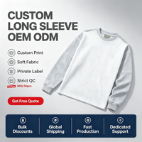 T-shirt à manches longues en coton gaufré chaud 100 % coton, col rond, personnalisé avec impression sérigraphique, pour homme