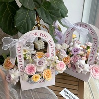 Cesta de Embalaje de Flores Creativa, Bolsa de Papel Rígido Multicolor para Ramos de Flores, Suministros Decorativos para Tiendas de Flores y Bodas