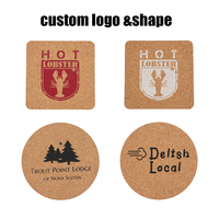 Sous-verres en liège naturel ronds personnalisables avec support métallique – Vente en gros