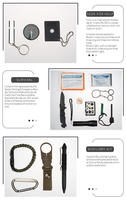 Bracelet de survie en plein air avec couteau, lampe torche, trousse de premiers soins et équipement d'urgence