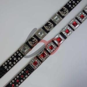 새로운 트렌드 블링 블링 라인 석 벨트 청바지를위한 어린이 웨스턴 카우보이 크리스탈 스터드 가죽 다이아몬드 벨트 - Product Image 4