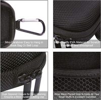 Portable double fermeture éclair EVA coque dure mousqueton en métal sac de transport de protection pour lecteurs MP3 mémoire de câble USB