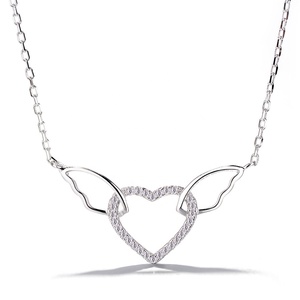 Commercio all'ingrosso della fabbrica gioielli europei 925 in <span class=keywords><strong>argento</strong></span> Sterling CZ Infinity <span class=keywords><strong>collana</strong></span> cuore per le donne regali - Product Image 4