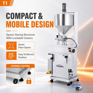 Machine de remplissage verticale à température constante avec mélangeur chauffant, remplisseur à piston pneumatique pour beurre, chocolat, confiture - Product Image 6