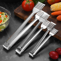 Pince de cuisine multifonctionnelle moderne en acier inoxydable, tête carrée creuse, écologique, compatible lave-vaisselle, pour servir le pain