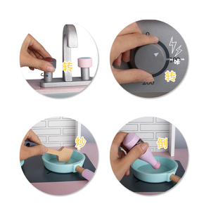 YOUBEIER Cucina Giocattolo in Legno con Cibo da Tagliare per Bambini 2-7 Anni - Gioco di Ruolo e Allenamento Fisico Multicolore - Product Image 3