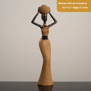 Fatto a mano Vintage ragazza africana ornamento in resina stile <span class=keywords><strong>etnico</strong></span> creativo decorazione per la casa per il soggiorno studio novità statuetta decorazione - Product Image 6