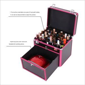Scatola per il trucco di piccola capacità tipicamente quadrata o di forma rettangolare con manici robusti una scatola per il trucco impermeabile con chiusura <span class=keywords><strong>a</strong></span> chiusura - Product Image 4