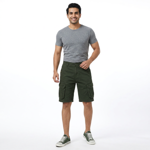 Pantalones Cortos Cargo Deportivos de Algodón 100% para Hombre, Ajuste Holgado Informal con Bolsillos Utilitarios, Secado Rápido, Envío DDP - Product Image 1