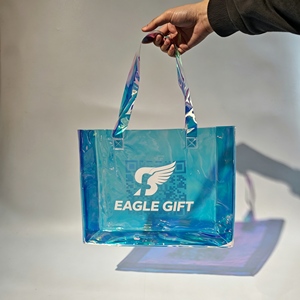 Custom Printed Laser Double Handle Packaging Bag <b>Large</b> Capacity Daily PVC Bag - Product Image 5