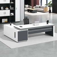 Set Scrivania Direzionale a L in Legno Stile Industriale Moderno Semplice con Sedia, Arredamento Ufficio Personalizzabile per Manager Singolo
