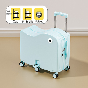 <span class=keywords><strong>Valigia</strong></span> Cavalcabile per Bambini con Design a Rotelle, Leggera e Resistente in ABS, Ruote Girevoli, Approvata per il Trasporto Aereo - Product Image 4