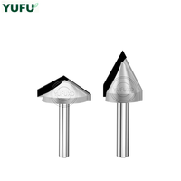 YUFU Couteau à arche à fond pointu en forme de V pour panneau de porte, OEM, à angle en V, PCD, lame simple, double tranchant, non revêtu, conventionnel
