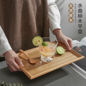 Japanese Style Rectangular Wooden <b>Tray</b> Solid Wood Flat Plate For <b>Tea</b> Coffee Fruit Serving - Product Image 1