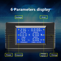Medidor de Energía Monofásico Peacefair PZEM-022 6 en 1 AC 80-260V 100A, Vatímetro, Voltímetro, Amperímetro con Bobina CT