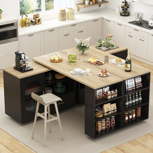Dining Room Furniture Mobile <strong>Kitchen</strong> Rolling <strong>Island</strong> Table Cart <strong>on</strong> <strong>Wheels</strong> with Storage Drawers - Product Image 4