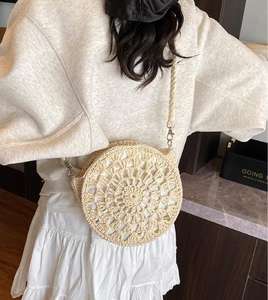 Summer <span class=keywords><strong>Chic</strong></span> Style Vacation Casual Hollowed Out Shoulder Bag Vintage Girl Crochet Hook Small Round Cellphone Pouch - Product Image 6