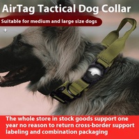 Laisse réglable en nylon pour chien Collier tactique pour animal de compagnie Rubans de style simple Solide Anti-casse Antidéflagrant pour AirTag Locator