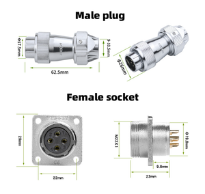 WF/HF20 ขั้วต่อกันน้ำสำหรับการบิน 2/3/4/5/6/7/9/12PIN TE/Z ปลั๊กไฟฟ้าอุตสาหกรรมสำหรับอุปกรณ์งานหนัก - Product Image 3