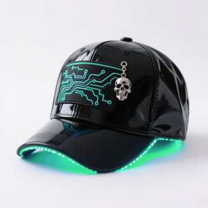 <span class=keywords><strong>Gorra</strong></span> <span class=keywords><strong>de</strong></span> béisbol con luz LED y logotipo personalizado, <span class=keywords><strong>gorra</strong></span> <span class=keywords><strong>de</strong></span> béisbol negra con ala <span class=keywords><strong>Original</strong></span> curvada, <span class=keywords><strong>gorra</strong></span> <span class=keywords><strong>de</strong></span> béisbol <span class=keywords><strong>de</strong></span> músico <span class=keywords><strong>de</strong></span> Rock para fiesta <span class=keywords><strong>de</strong></span> concierto Idol Star - Product Image 6