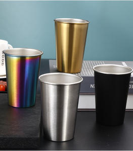 Vasos de Acero Inoxidable al por Mayor de 350/500 ml, para el Hogar, Oficina, Bar, Cocina, Bebidas, Café, Té, Cerveza, Taza de Viaje de Metal - Product Image 2