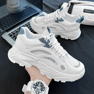 Chaussures de sport décontractées de luxe pour hommes, style OEM, avec blocs de couleur, semelle épaisse rehaussante, respirantes - Product Image 2