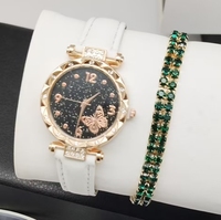 Mode Poignet Perle Bracelet Chaîne Montre Décontractée 5pcs ensemble Montre À Quartz avec perle bracelet Femmes Montre-Bracelet CD060