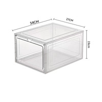 Boîte à chaussures moderne magnétique transparente épaissie, pliable à couvercle rabattable, multifonctionnelle, en plastique empilable pour chaussures