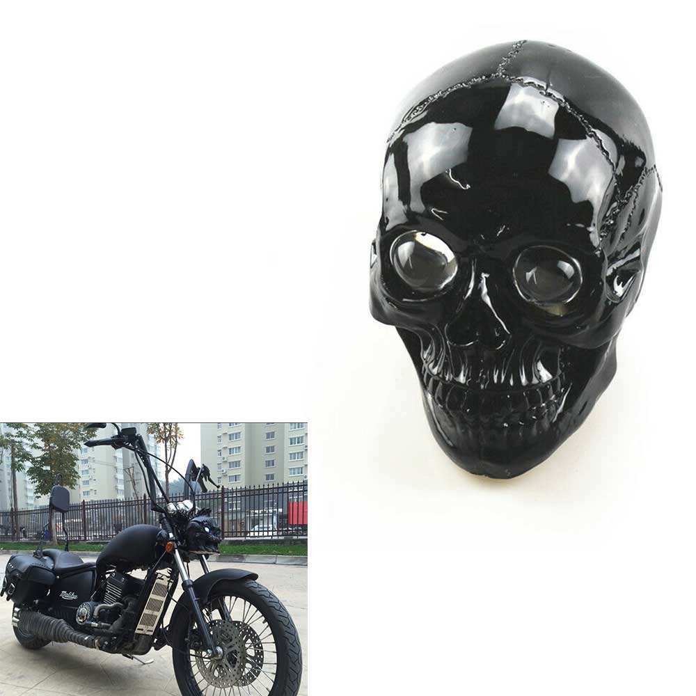 Skull Head LED Headlight Lamp for Harley Chopper \u0026 Electra Glide -  Customizable Motorcycle Lighting, image size:1000x1000