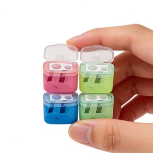 Sacapuntas Cuadrado de Doble Orificio con Contenedor de Almacenamiento, Sacapuntas Compacto de Mano para Niños, Material Escolar, Descuento Limitado - Product Image 6
