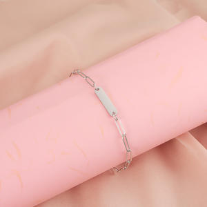 Dropshipping nueva llegada acero inoxidable 18K PVD sin deslustre logotipo personalizado encanto colgante pulsera - Product Image 5