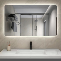 Espejo de Baño LED Moderno de 130x80cm, Retroiluminado, Montado en la Pared, Personalizable, Espejo Inteligente para Proyectos de Hoteles y Apartamentos